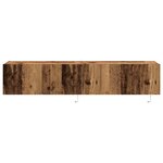 Mobilier TV vidaXL avec lumières LED 2 Pièces Bois ancien 80x35x31 cm