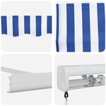 vidaXL Auvent Rétractable Manuel Bleu et Blanc 300x250 cm