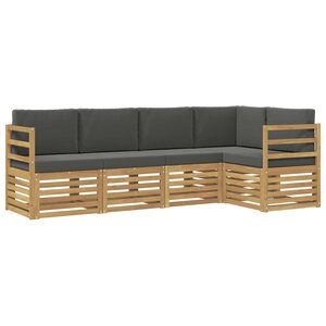 vidaXL Ensemble de canapés d'extérieur 5 Pièces Blanc et anthracite