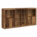 vidaXL Buffet 3 Pièces Bois ancien 202 x 37 x 100 cm Bois d'ingénierie
