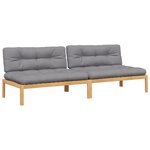 vidaXL Canapés centraux palette de jardin 2Pièces et coussins bois acacia