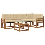 vidaXL Ensemble de canapés d'extérieur 6 Pièces Naturel et Beige