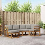 vidaXL Ensemble de canapés d'extérieur 6 Pièces Gris Naturel et Clair