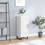 vidaXL Buffet Blanc brillant 34 5x34x90 cm Bois d'ingénierie