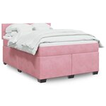 vidaXL Sommier à lattes de lit avec matelas Rose 140x190 cm Velours