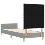 vidaXL Cadre de lit avec tête de lit Gris clair 80 x 200 cm tissu