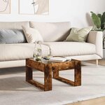 vidaXL Table basse avec LED infini chêne fumé 50x53x30 cm