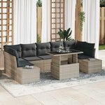 vidaXL Ensemble de canapé de jardin 8 Pièces Gris clair 100 x 55 x 73 cm