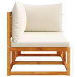 vidaXL Canapé de jardin avec coussins 2 places Bois Acacia et rotin