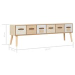 vidaXL Meuble TV avec 6 tiroirs 130x30x40 cm Bois de pin massif