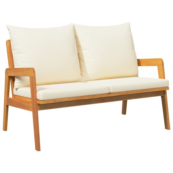 vidaXL Banc de jardin avec coussin Marron Bois d'acacia massif