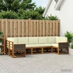 vidaXL Ensemble de canapés d'extérieur 7 Pièces Naturel et Crème