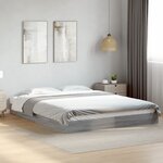 vidaXL Cadre de lit sans matelas sonoma gris 160x200cm bois ingénierie