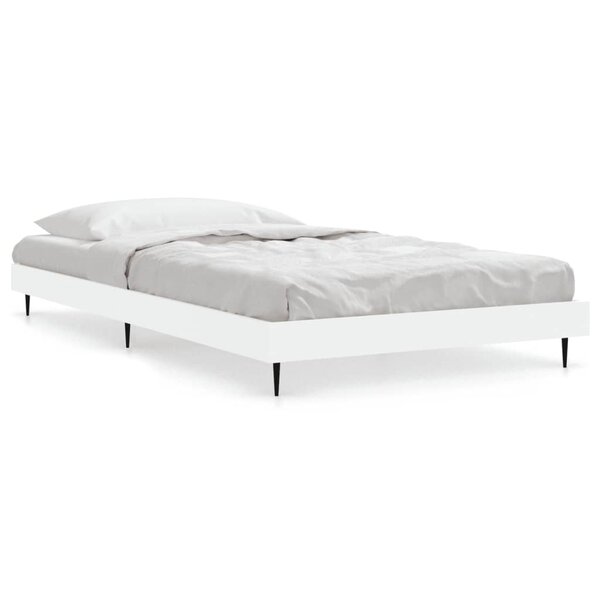 vidaXL Cadre de lit sans matelas blanc 90x190 cm bois d'ingénierie