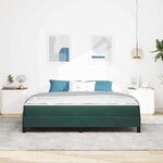 vidaXL Lit à ressorts avec matelas Vert foncé 180 x 200 cm tissu