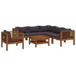 vidaXL Salon de jardin 7 Pièces avec coussin Bois d'acacia solide