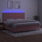 vidaXL Sommier à lattes de lit matelas et LED Rose 200x200 cm Velours