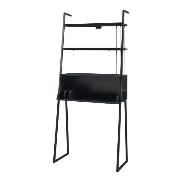 Bureau table poste de travail acier 184 x 80 x 40 cm noir 03_0009067