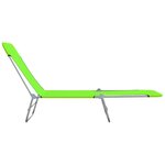 vidaXL Chaises longues pliables lot de 2 Acier et tissu Vert