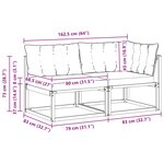 vidaXL Canapé central et d'angle 2 Pièce Naturel Bois d'Acacia Massif