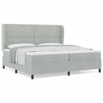 vidaXL Lit à ressorts avec matelas Gris clair 200 x 200 cm Velours