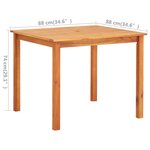 vidaXL Ensemble à manger d'extérieur 3 Pièces et coussins Acacia solide