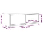 vidaXL Meuble TV chêne fumé 80x31x25 5 cm bois d'ingénierie