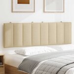 vidaXL Coussin de tête de lit Hanko crème 160 cm tissu