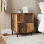 vidaXL Cabinet de chevet 2 Pièces Bois ancien 43 x 34 5 x 49 5 cm