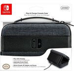 PDP Sacoche Play & Charge Grise et Noire Pour Nintendo Switch - Logo Nintendo