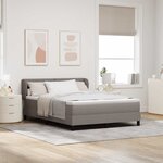 vidaXL Lit à ressorts avec matelas Taupe 140 x 200 cm tissu