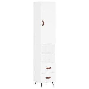 vidaXL Buffet haut Blanc 34 5x34x180 cm Bois d'ingénierie