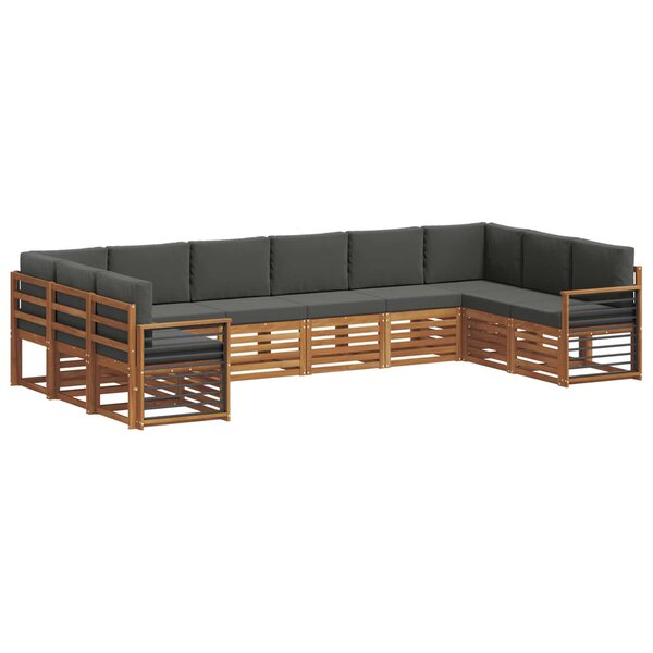 vidaXL Ensemble de canapés d'extérieur 10 pc Naturel et Anthracite