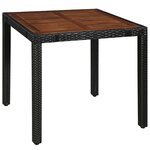vidaXL Ensemble à manger d'extérieur 5 Pièces Rotin et bois d'acacia Noir