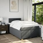 vidaXL Sommier à lattes de lit avec matelas gris foncé 120x190cm tissu