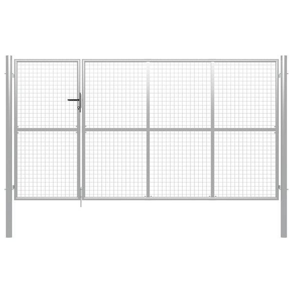 Vidaxl portillon acier 350 x 200 cm argenté