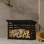 vidaXL Support pour bois de chauffage Noir 108x73x79 cm Bois de pin