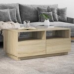 vidaXL Table basse avec lumières LED chêne sonoma 90x49x40 cm