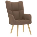 vidaXL Chaise de relaxation avec repose-pied Marron Tissu