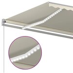 vidaXL Auvent manuel rétractable avec LED 600x350 cm Crème