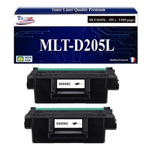 T3AZUR - 2x Toners compatibles avec Samsung MLT-D205L MLTD205L pour Samsung ML3300 ML3310 ML3310D ML3310DK ML3310ND ML3310NDK ML3312ND