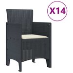 vidaXL Ensemble de salle à manger pour jardin 15 Pièces Anthracite