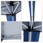 Tonnelle barnum de jardin pop-up pliant 2 4L x 2 4l x 2 5H m acier polyester imperméabilisé anti UV avec sac de transport bleu