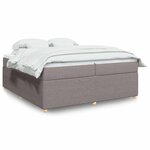 vidaXL Sommier à lattes de lit avec matelas Taupe 200x200 cm Tissu