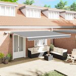 vidaXL Auvent avec Blanc 4 × 3 m Métal