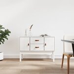 vidaXL Buffet Blanc 110x40x78 cm Bois massif de pin