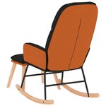 vidaXL Chaise à bascule avec repose-pied Noir Tissu