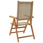 vidaXL Chaises inclinables de jardin lot de 4 beige rotin bois massif