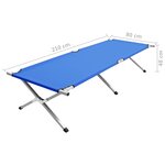 vidaXL Lit de camping 210x80x48 cm XXL Bleu