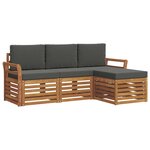 vidaXL Ensemble de canapés d'extérieur 4 Pièces Naturel et Anthracite